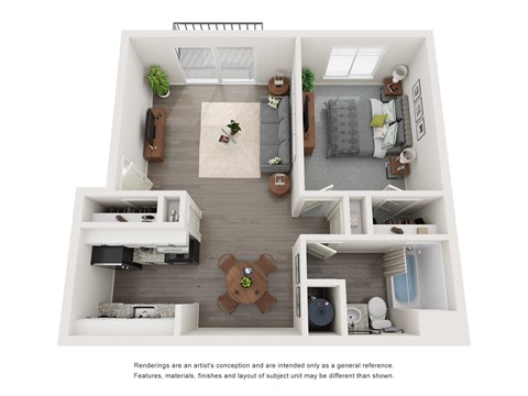 Gondola Floor Plan at Park On Canal Apartments, Clinton Twp, 48038